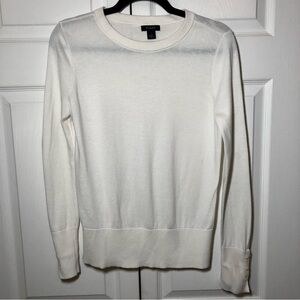 White Halogen Long Sleeve Cotton Sweater Size S